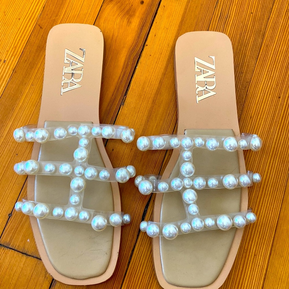Pearl sandals.